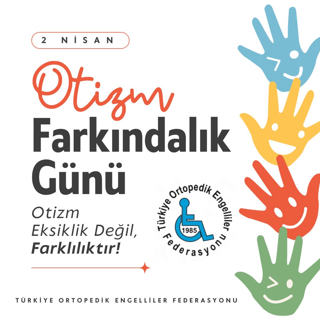 Bugün Dünya Otizm Farkındalık Günü! Otizm eksiklik değil farklılıktır. Farklılıkları birlikte fark edelim ve onların sevgi dolu enerjilerini hissedelim.
#OtizminFarkındayız 
#OtizmFarkındalıkGünü
