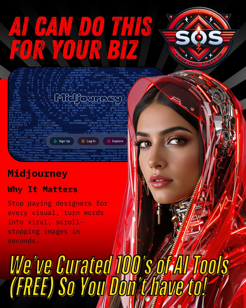 Stop paying designers for every visual, turn words into viral, scroll-stopping images in seconds. #Midjourney, the text-to-image #AI that brings your ideas to life!

👉 Learn more about Midjourney saveourstartup.co.uk/ai-tool/midjou…

#Midjourney #AIArt #SaveOurStartup