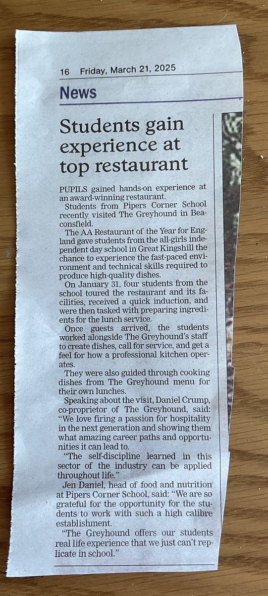 PipersSenior's tweet image. We were in the paper…… #futureready #piperssixthform #thegreyhound