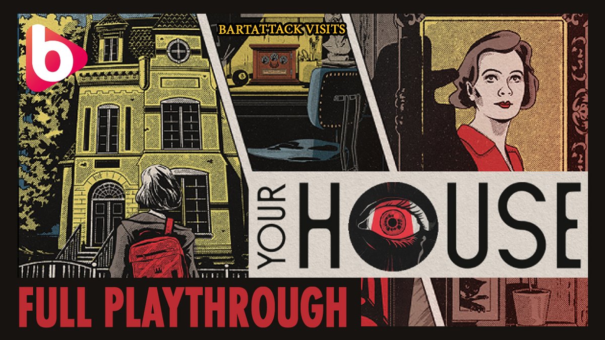 Bartattack1's tweet image. Played the mysterious 'YOUR HOUSE' and really enjoyed it. Fun  combination of interactive novel with escape room style puzzles... and  some great artwork. check it out! 
youtube.com/watch?v=phqQ8r…