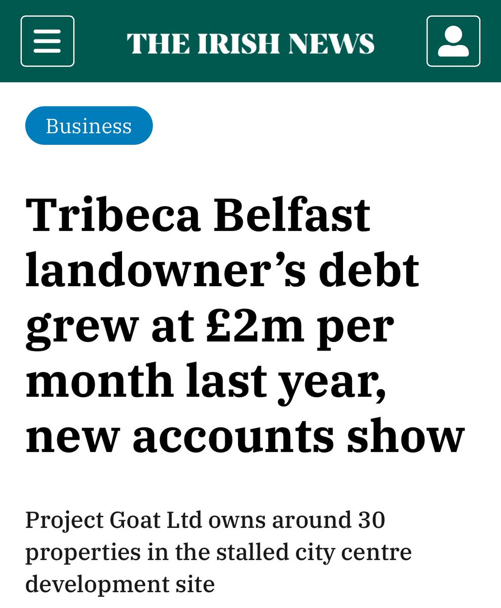 CathedralQuarterTrust (@cqtrust) on Twitter photo The <a href="/irish_news/">The Irish News</a> reporting that Tribeca owners are £132m in debt with debts accruing every month. And these are the people who are gong to deliver the regeneration of cathedral quarter? <a href="/belfastcc/">Belfast City Council</a> <a href="/SaveCQBelfast/">Save CQ</a> <a href="/Belfast_Rubble/">Named and Shamed</a> <a href="/NewtonEmerson/">Newton Emerson</a> <a href="/MatthewOToole2/">Matthew O'Toole</a> <a href="/JP_Biz/">JPCampbellBiz</a> The <a href="/irish_news/">The Irish News</a> reporting that Tribeca owners are £132m in debt with debts accruing every month. And these are the people who are gong to deliver the regeneration of cathedral quarter? <a href="/belfastcc/">Belfast City Council</a> <a href="/SaveCQBelfast/">Save CQ</a> <a href="/Belfast_Rubble/">Named and Shamed</a> <a href="/NewtonEmerson/">Newton Emerson</a> <a href="/MatthewOToole2/">Matthew O'Toole</a> <a href="/JP_Biz/">JPCampbellBiz</a>