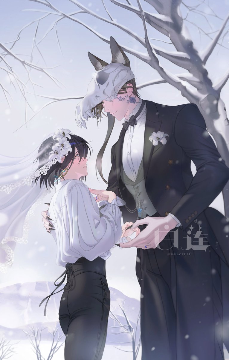 백야극광의 노비오와 유령 집사🐺❄️

#pixivmacciatto1
#白夜極光 #ノーヴィオ
#オリジナルBL