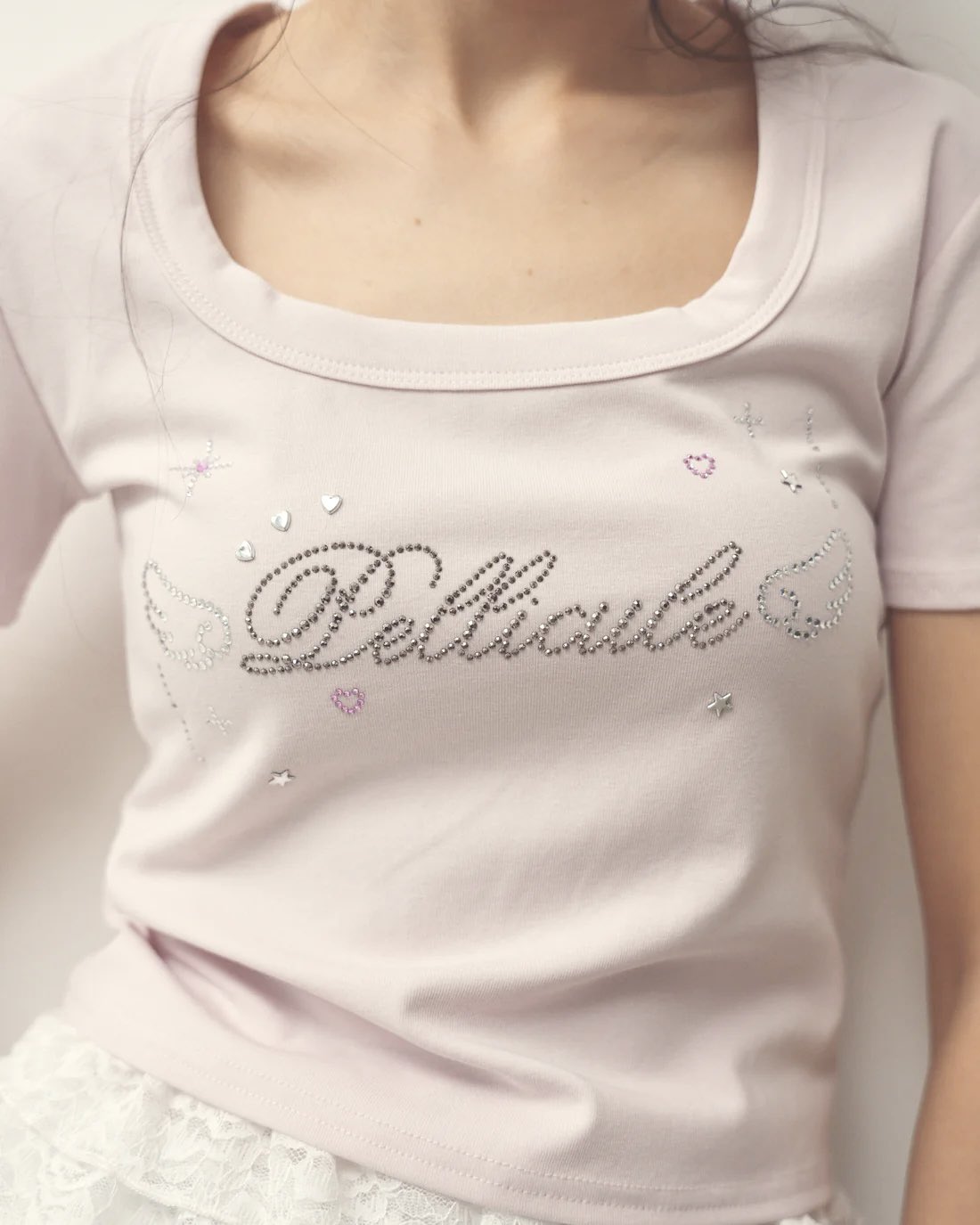 pellicule pc nova tops ラインストーン Tシャツ pc nova tops｜PELLICULE | ぺリキュール