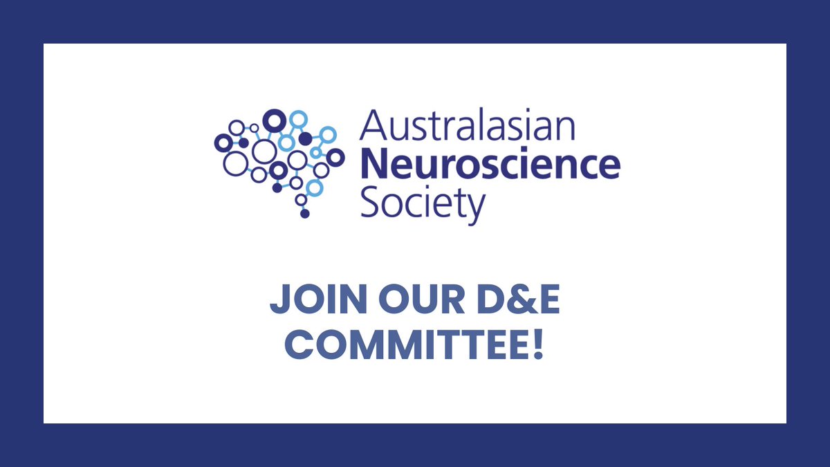 Australasian Neuroscience Society (ANS) (@ausneurosoc) on Twitter photo Would you like to join the ANS Equity and Diversity committee?
EOIs close next week on the 31st of May.
Just write a brief 500 word statement about why you are interested in this position and send it, along with a short CV to: Adele.Woodhouse@utas.edu.au Would you like to join the ANS Equity and Diversity committee?
EOIs close next week on the 31st of May.
Just write a brief 500 word statement about why you are interested in this position and send it, along with a short CV to: Adele.Woodhouse@utas.edu.au