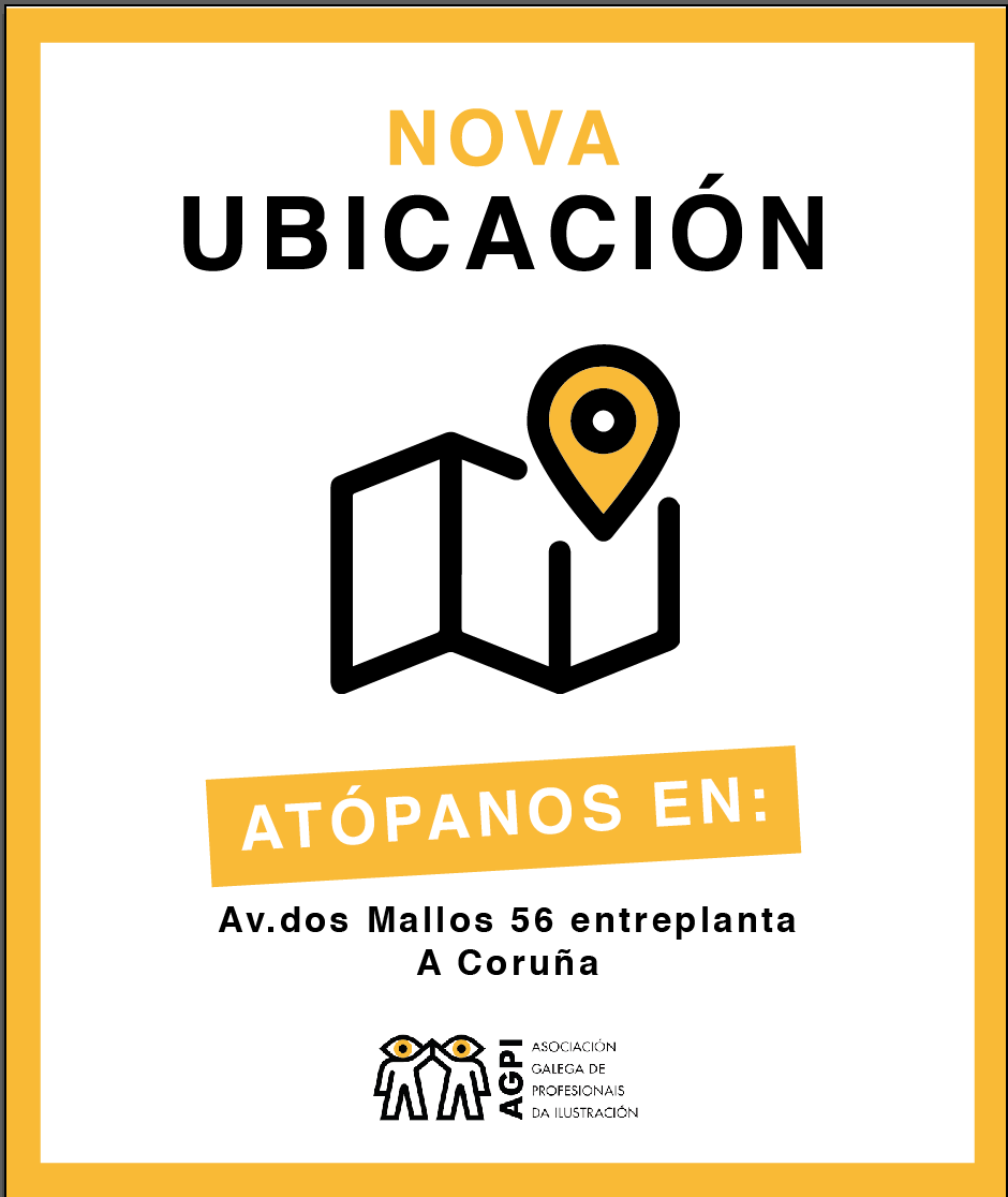 _AGPI's tweet image. 📢 Movémonos! 📢

Cambiamos de barrio para mellorar os nosos servizos. Agora podes atoparnos no barrio de Os Mallos, moi preto da estación de tren da Coruña.
Agardámosvos!

#ilustradores #agpi #ilustradoresgalegos #ilustradoresgalicia #acoruña #asociacionilustradores #creativos