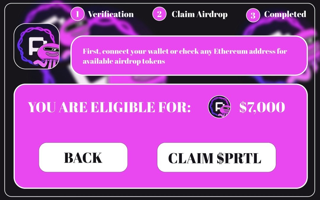 0xSpecter_'s tweet photo. $PRTL Airdrop Will Be Huge!

✧ Cost: $0
✧ Time: 8 min
✧ Potential: $3,000+

Don't miss your chance! Watch the detailed video guide.👇🧵 https://t.co/COUOmFz6ua