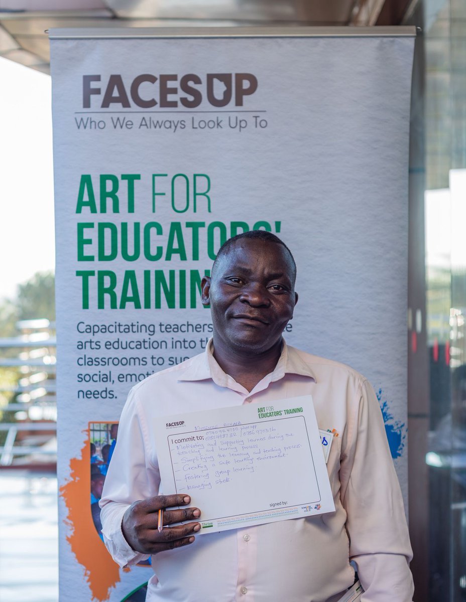 FacesUpUganda's tweet photo. They pledged to integrate arts education into their classrooms, ensuring that creativity becomes a vital tool in supporting their students’ social, emotional, and academic growth.
#facesup #art4everyone #art4educators https://t.co/XViLA909Lj