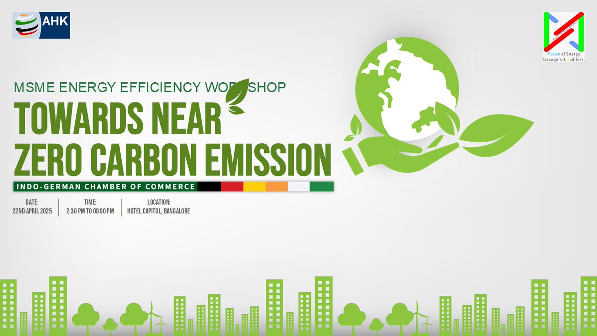 Launching the MSME Workshop: Towards Zero Carbon Emissions!🌱
📅 Date: April 22nd, 2025
📍  Location: Bengaluru

Details: l.indo-german.com/4OcU