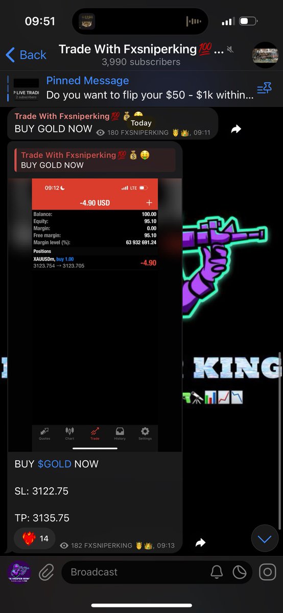 fx_sniper_king's tweet image. $100 - $1k 🥵😋

Account flip to x10

Signal was share out for free(check last image)