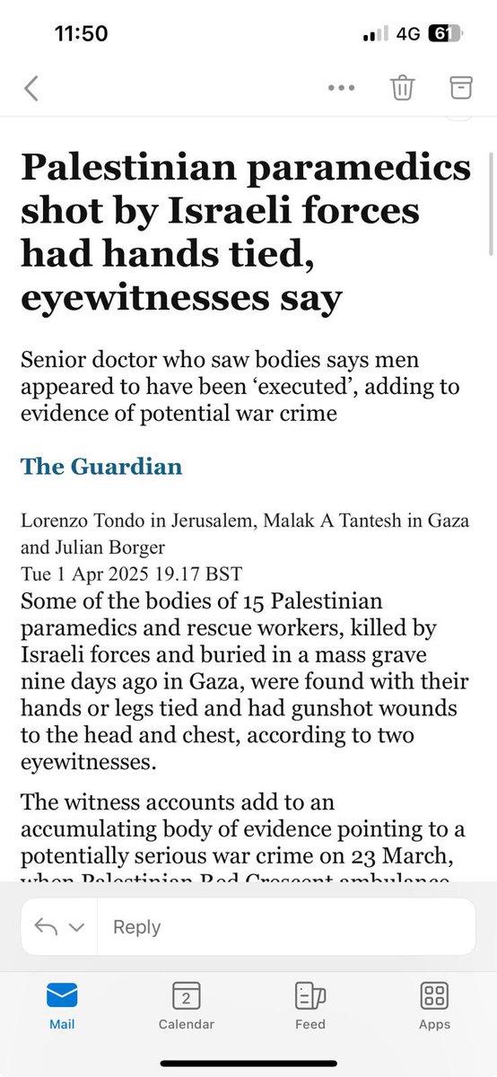 Palestijnse hulpverleners gedood met handen vastgebonden. Meer dan 15.000 dode kinderen. Plannen voor etnische zuivering Gaza en inname van gebied.

Wat heeft dit nog te maken met strijd tegen Hamas? 

Europa moet niet stilzitten. Stel sancties in, schort handelsvoordelen op.