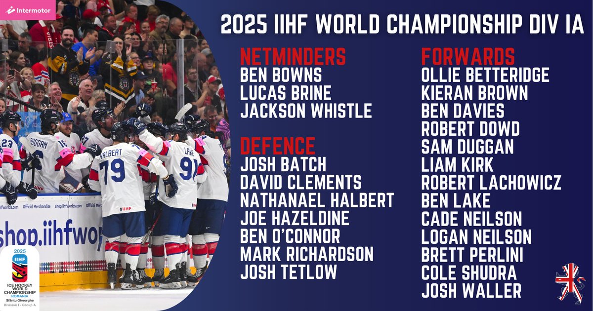🇬🇧 Great Britain have named their team for the men's World Championship Division I Group A which gets under way in Romania later this month.

ℹ️ Read more ➡️ tinyurl.com/2vcaer58