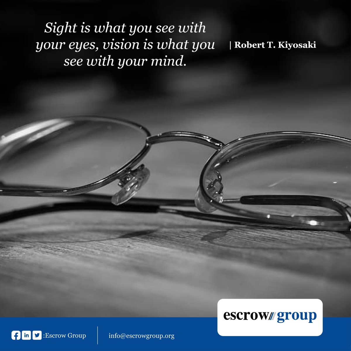 Escrow Group (@escrow_group) on Twitter photo The ability to imagine, plan and foresee the future in your mind, helps in working towards a goal that you aspire to achieve, which goes beyond what is immediately visible. The ability to imagine, plan and foresee the future in your mind, helps in working towards a goal that you aspire to achieve, which goes beyond what is immediately visible.
