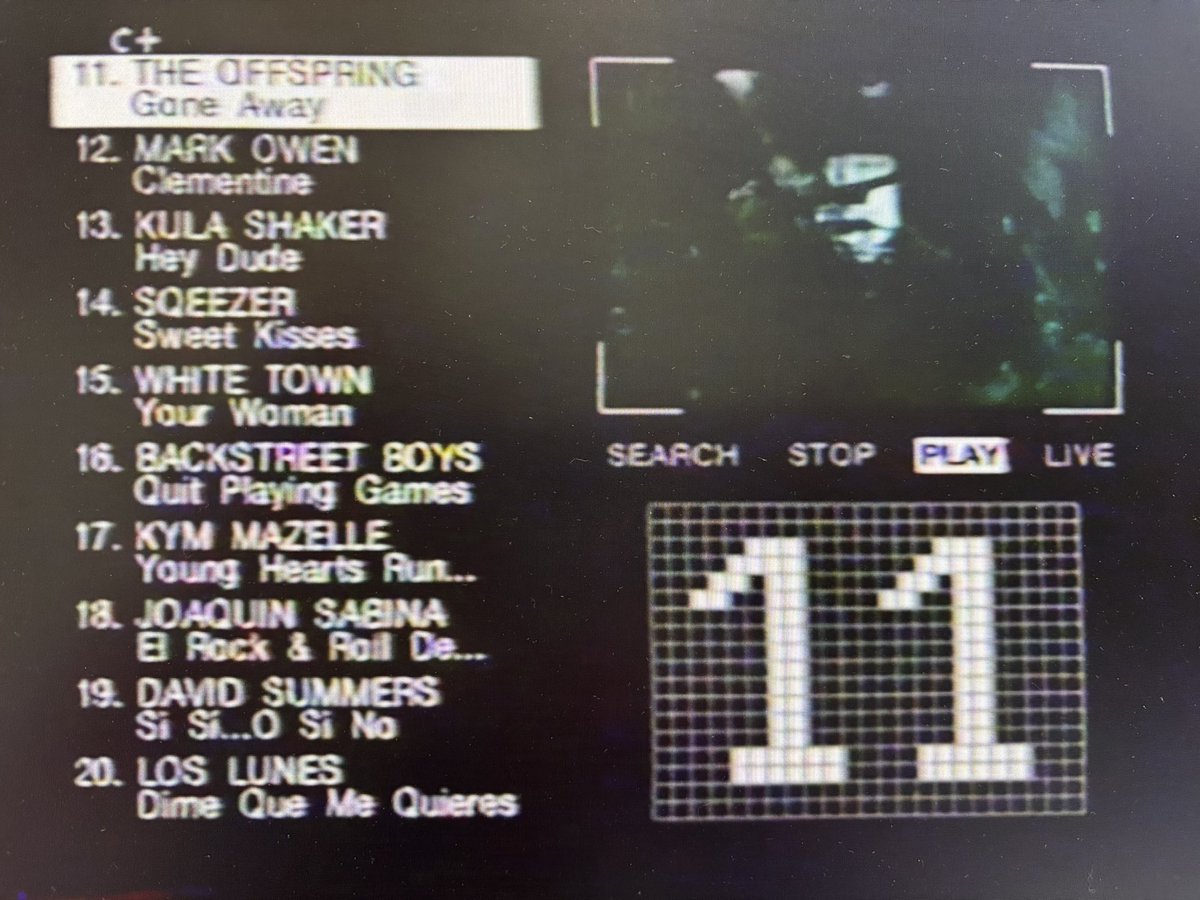 wiki40listas's tweet photo. @Memoria040 @jorgetomastop40 @canalplus @FernandiscoOK @Juanjojingles @TonyAguilarOfi @tonigt99 @Del40al1_es Captura del peograma del 12 de abril de 1997. Te cuadra? 🤩 https://t.co/T6s7ADPyWi