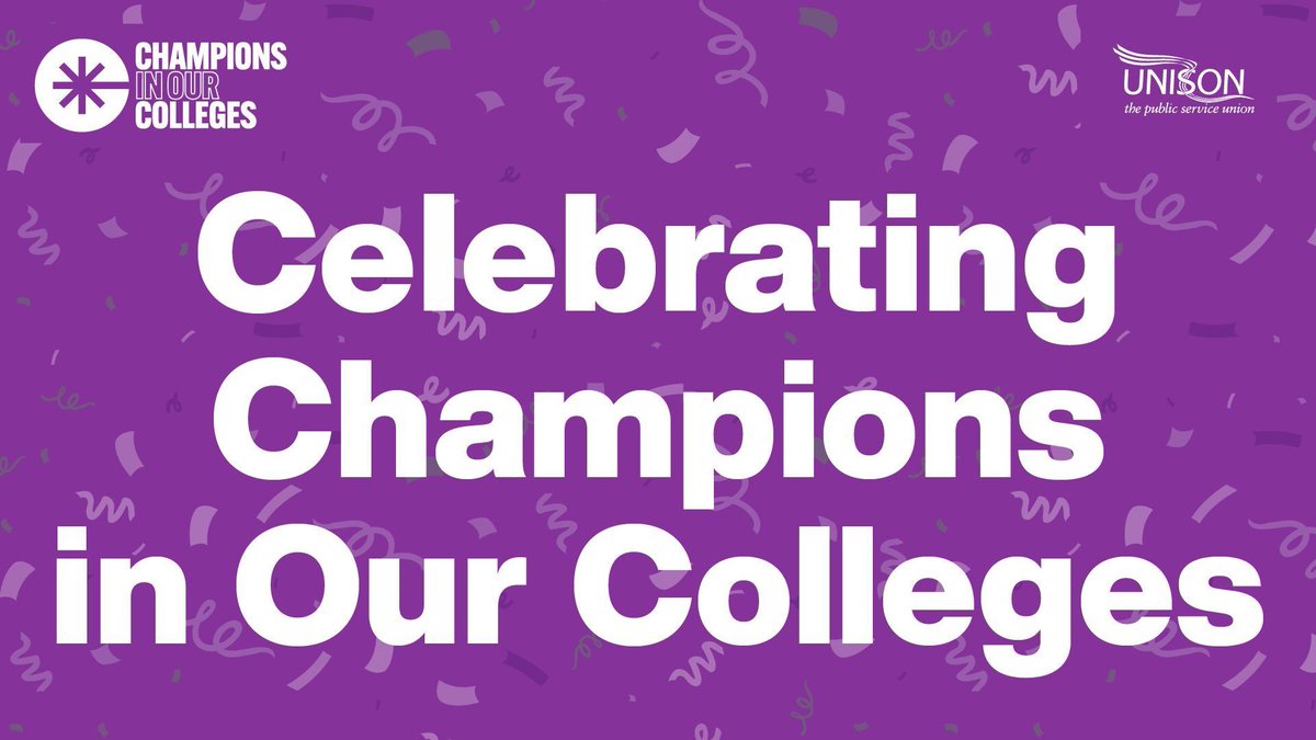 UNISON - UK's largest union (@unisontheunion) on Twitter photo 🏆 One month to go until UNISON’s #ChampionsInOurColleges celebration day. Recognising the amazing support staff working in further education. There are many ways you can get involved, plus lots of resources to download. Find out more: unsn.uk/3SStEJs
<a href="/UNISON_FE/">UNISON in Further Education</a> 🏆 One month to go until UNISON’s #ChampionsInOurColleges celebration day. Recognising the amazing support staff working in further education. There are many ways you can get involved, plus lots of resources to download. Find out more: unsn.uk/3SStEJs
<a href="/UNISON_FE/">UNISON in Further Education</a>