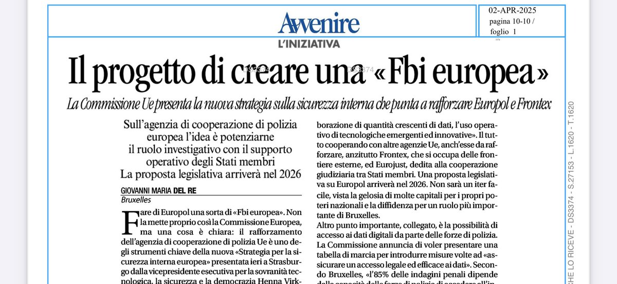 Francesca Donato (@ladyonorato) on Twitter photo Ed ecco a voi la nuova #Gestapo, ovvero il nuovo “strumento per la sicurezza” che ha in serbo la Commissione Europea: una polizia europea con capacità operative autonome e accesso illimitato a tutti i vostri dati, inclusi i messaggi privati. Capito a cosa serviva la transizione Ed ecco a voi la nuova #Gestapo, ovvero il nuovo “strumento per la sicurezza” che ha in serbo la Commissione Europea: una polizia europea con capacità operative autonome e accesso illimitato a tutti i vostri dati, inclusi i messaggi privati. Capito a cosa serviva la transizione