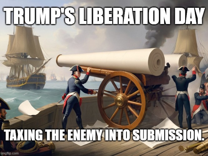 Napoleuro_Coin's tweet photo. Trump's Liberation Day. Taxing the enemy into submission.
#Trump #TrumpTariffs #memecoin #meme #memecoins #Napoleuro #NPLE https://t.co/v16sFNk2jh