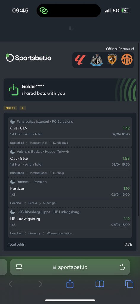 Hollis (@hlstats) on Twitter photo Todayβs banker of <a href="/Sportsbetio/">Sportsbet.io</a>
Game link: sportsbet.io/sharebetslip/6β¦
Join sportsbetio here: go.sportsbet.io/?asset_id=3749β¦
Good luck π Todayβs banker of <a href="/Sportsbetio/">Sportsbet.io</a>
Game link: sportsbet.io/sharebetslip/6β¦
Join sportsbetio here: go.sportsbet.io/?asset_id=3749β¦
Good luck π
