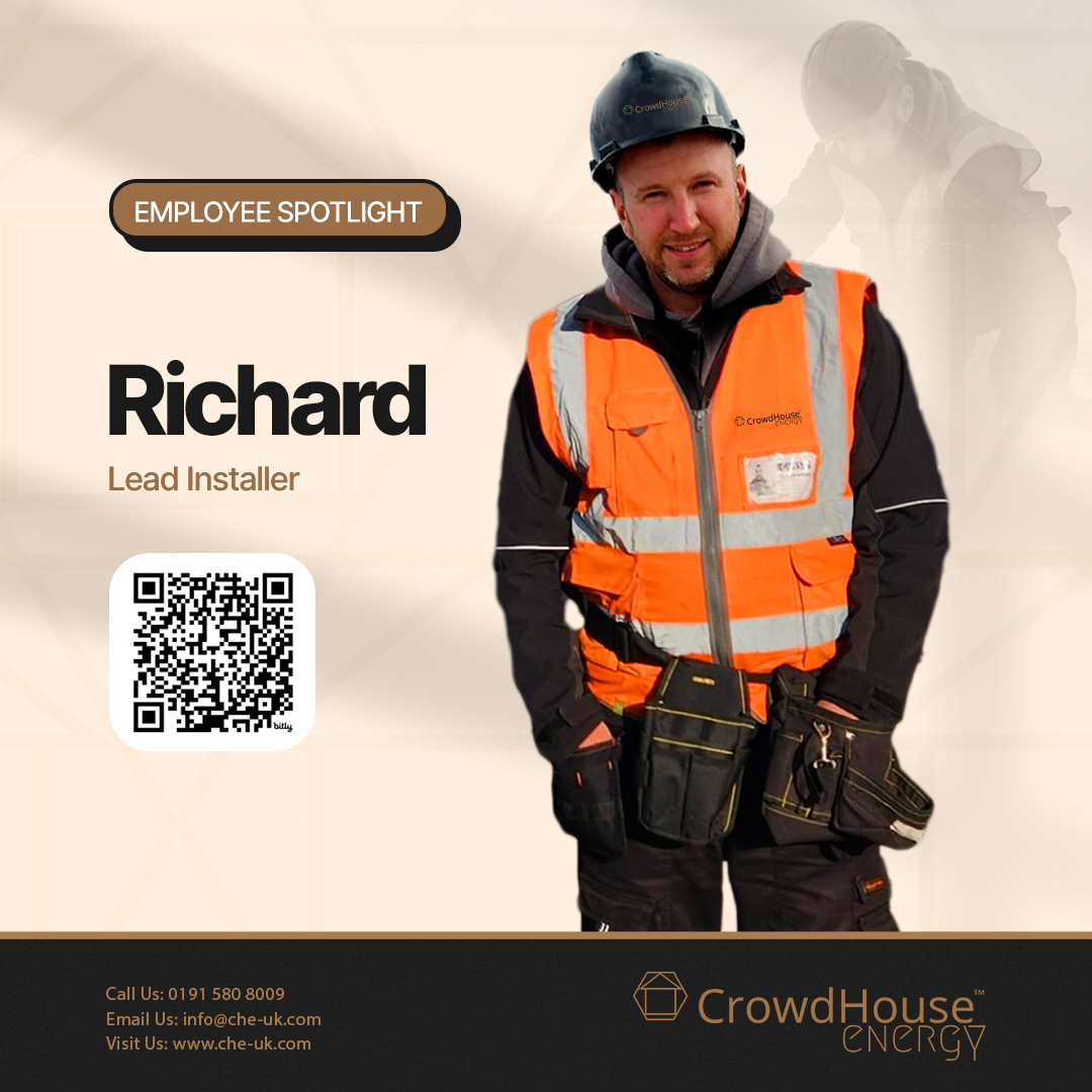 CrowdHouse Energy (@netzeroteam1) on Twitter photo Meet Richard Wilson, Our Lead Installer!
With hands-on expertise and a sharp eye for detail, Richard ensures top-quality solar PV installations, driving our mission for decarbonisation.
Ready to make a smart energy choice?
Contact us at info@che-uk.com.
#EmployeeSpotlight Meet Richard Wilson, Our Lead Installer!
With hands-on expertise and a sharp eye for detail, Richard ensures top-quality solar PV installations, driving our mission for decarbonisation.
Ready to make a smart energy choice?
Contact us at info@che-uk.com.
#EmployeeSpotlight