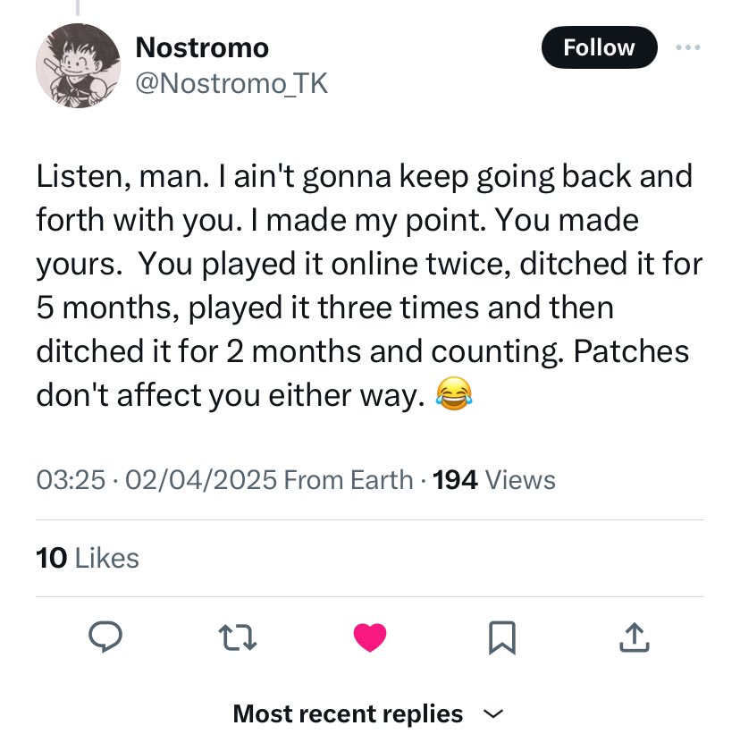 >murray refuses to respond to constructive criticism from dozens of pros and content creators
>cherrypicks the one clueless happy casual he finds in the sea of criticism and responds to them instead
>the casual in question has only played 5 times in the last 7 months 

Tekken 8!