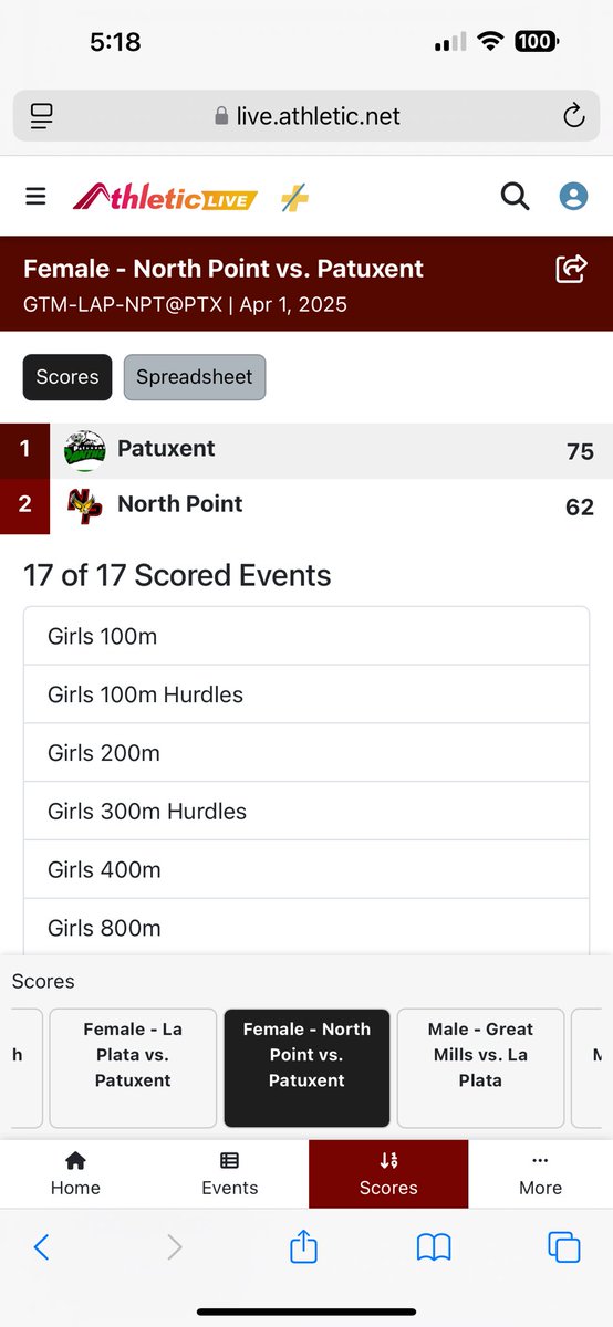 Patuxent Track and Field tweet media