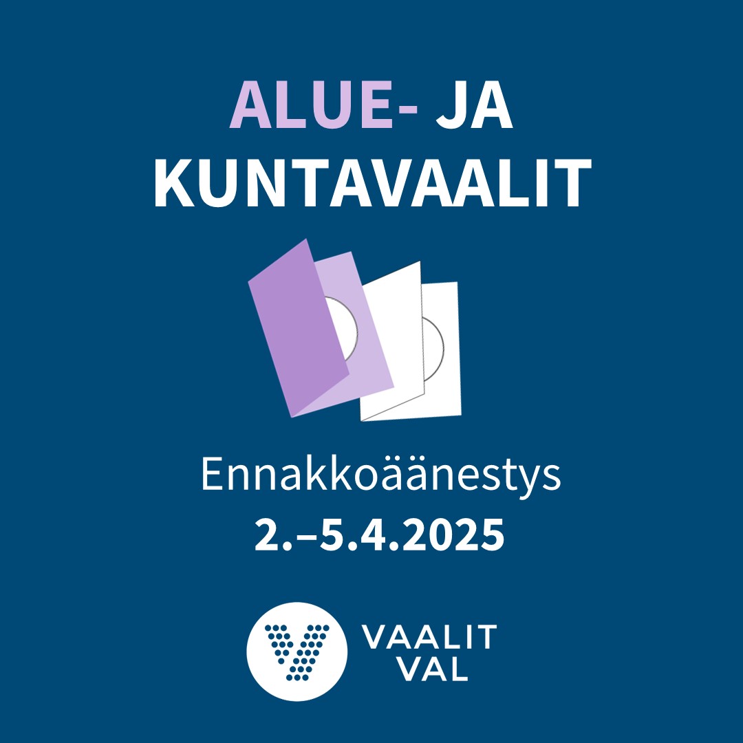 Ennakkoäänestys Serbiassa on alkanut! 

Alue- ja kuntavaalit järjestetään samanaikaisesti Suomessa 13. huhtikuuta 2025. Ennakkoäänestys järjestetään 2.–5. huhtikuuta 2025.

Ennakkoäänestys Serbiassa:

Suomen suurlähetystö
Bircaninova 29, Belgrad

2.-5.4.2025 klo 9:00 – 12:00