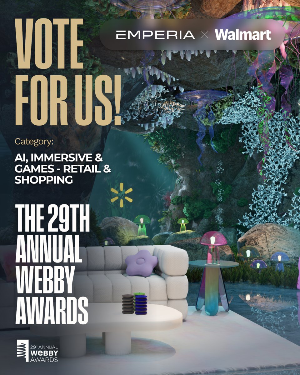 Emperia (@emperiavr) on Twitter photo We are honored to announce that <a href="/emperiavr/">Emperia</a> has been officially nominated for the <a href="/TheWebbyAwards/">The Webby Awards</a> 2025 for its work on Walmart Realm, our collaboration with the <a href="/Walmart/">Walmart</a> team,Ā along with <a href="/SawhorseLA/">Sawhorse Productions</a> in the AI, Immersive & Games - Retail & Shopping category! āØ
Starting We are honored to announce that <a href="/emperiavr/">Emperia</a> has been officially nominated for the <a href="/TheWebbyAwards/">The Webby Awards</a> 2025 for its work on Walmart Realm, our collaboration with the <a href="/Walmart/">Walmart</a> team,Ā along with <a href="/SawhorseLA/">Sawhorse Productions</a> in the AI, Immersive & Games - Retail & Shopping category! āØ
Starting