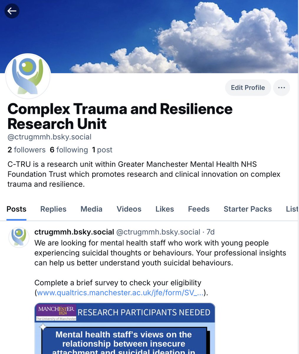 c_tru_research's tweet image. We have recently joined Blue Sky!
Head over to our new page to stay up to date with our latest research news.
bsky.app/profile/ctrugm…