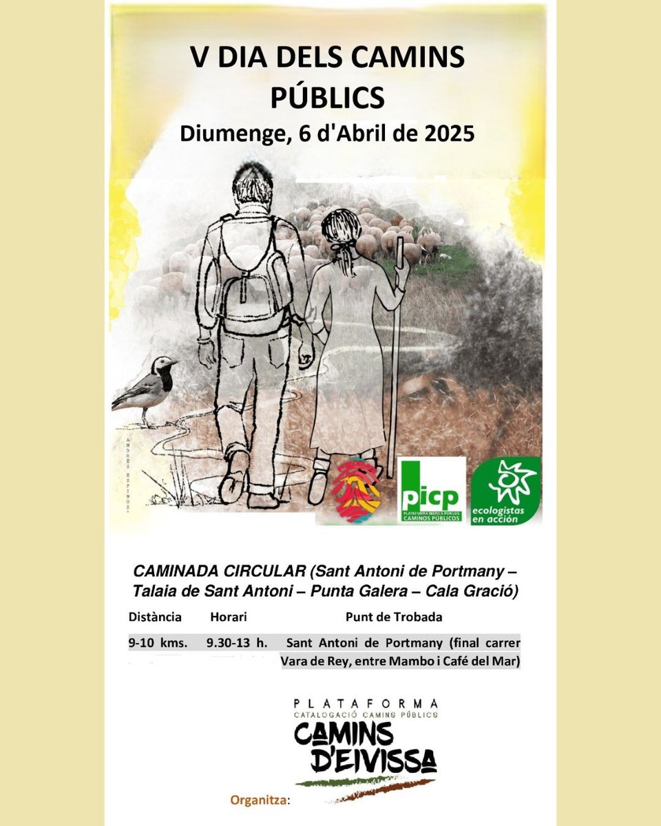 L'IEE s'adhereix a jornada en defensa dels camins públics que organitza la Plataforma per la catalogació dels camins públics d'Eivissa, diumenge, 6 d'abril.

Us podeu inscriure a: forms.gle/gfjzsQ7NKq9ot2…