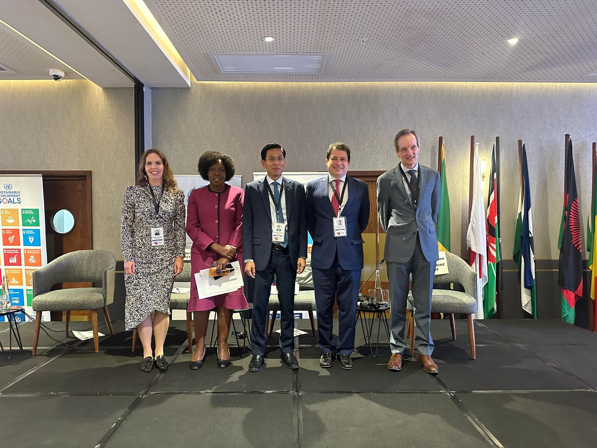 High-level dialogue on accelerating resilience in #LDCs. Finnish Ambassador <a href="/SaanaHalinen/">Saana Halinen</a> shared Finland’s approach to private sector partnership in 🇿🇲 Long term commitment, strong foundations and focus on quality will pay off. “It takes time, but results speak for themselves”