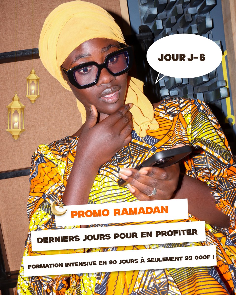 🚨 Plus que 6 jours pour profiter de notre #PromoRamadan ! Une #FormationIntensive en 90 jours pour booster votre carrière. Ne manquez pas cette opportunité exceptionnelle.
Inscrivez-vous dès maintenant xarala.co/90-jours/
L'offre expire bientôt
#xarala  #ApprendreEtRéussir