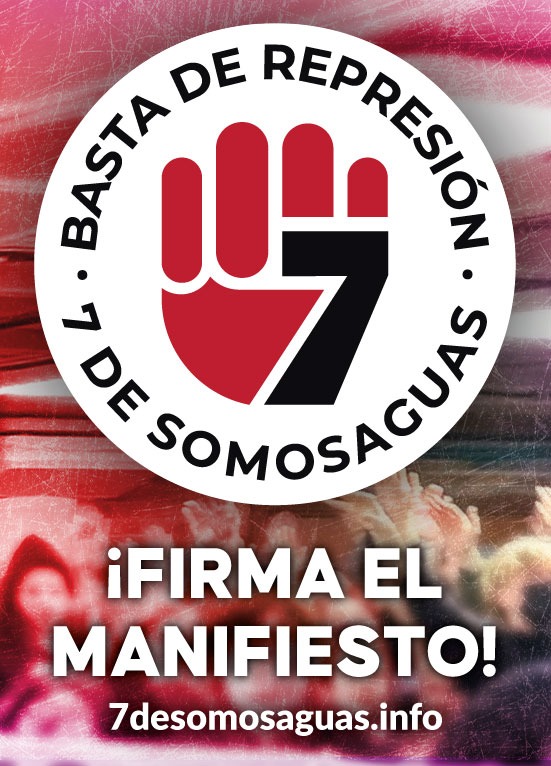 💥 SOLIDARIDAD CON LAS 7 DE SOMOSAGUAS ✊🏽

Ayúdanos a impulsar la campaña en solidaridad con las @7desomosaguas, estudiantes represaliadas por luchar contra la extrema derecha en la UCM.

Firma aquí el MANIFIESTO: 7desomosaguas.info/manifiesto/ 

Si tocan a una, nos tocan a todas.