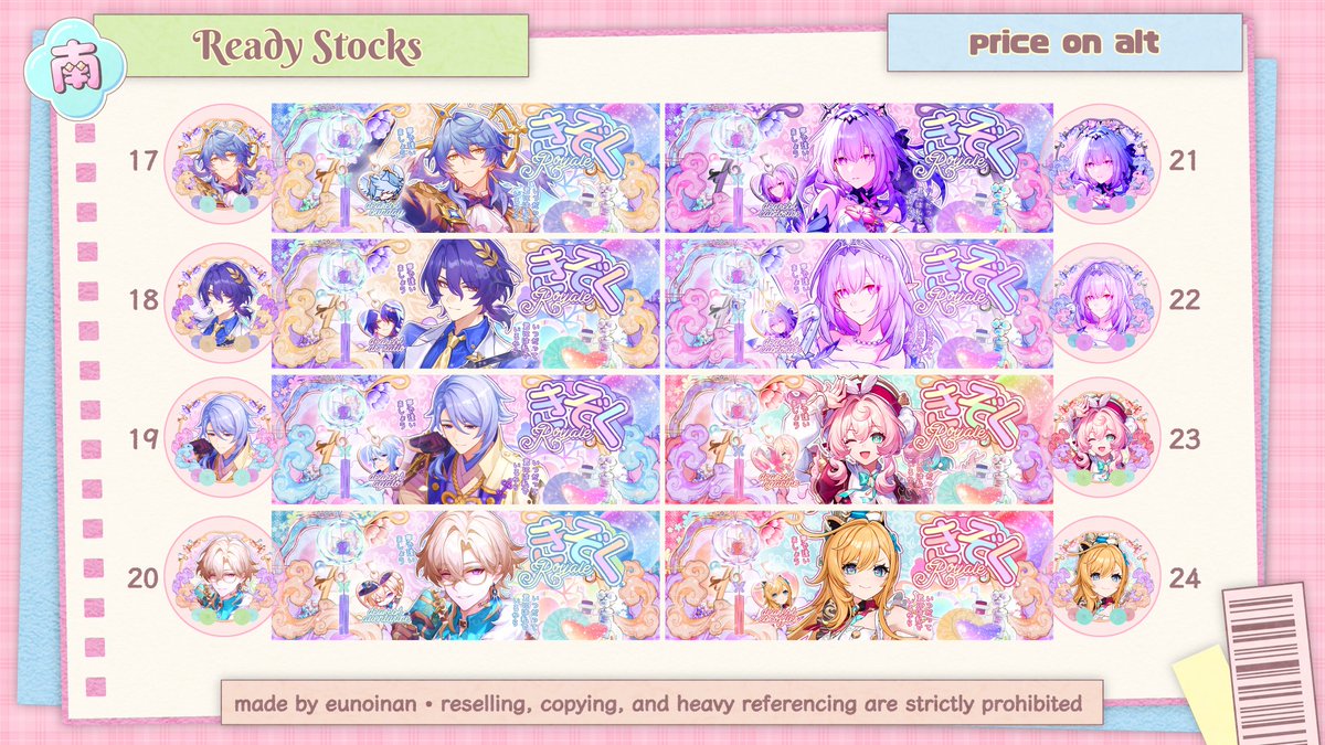 eunoinan's tweet image. Any interactions are greatly appreciated!♡

Aloo, nan kembali membawa ready stock layout (+giveaway) genshin dan HSR art baru yang bisa dibookkng mulai 18.30 WIB (+2K fee book) atau tanpa fee mulai 23.30 WIB. Info selengkapnya bisa simak thread berikut ya! 

#zonauang #zonajajan