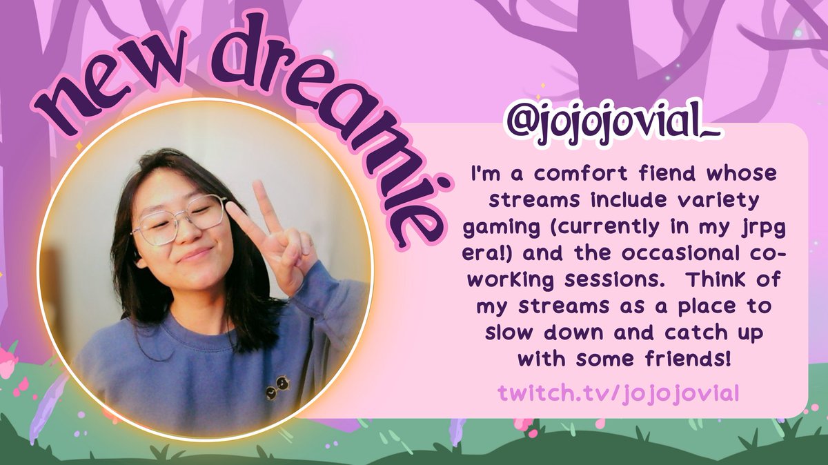 Welcome to Dreamy Hollow <a href="/jojojovial_/">💫 Jovially Jo</a> ✨

twitch.tv/jojojovial