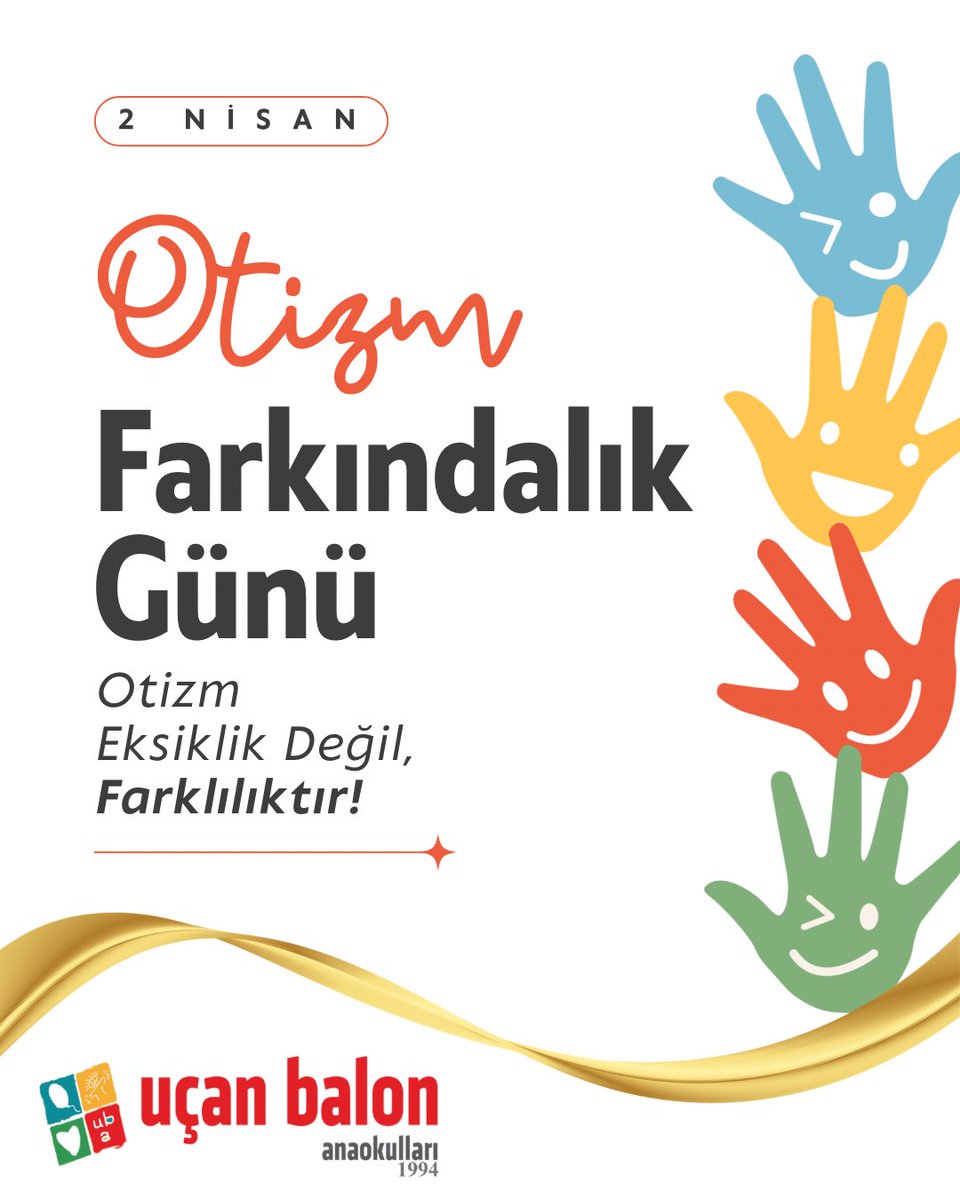 Otizm eksiklik değil, farklılıktır! 
Dünya Otizm Farkındalık Günü Kutlu Olsun 🎈
