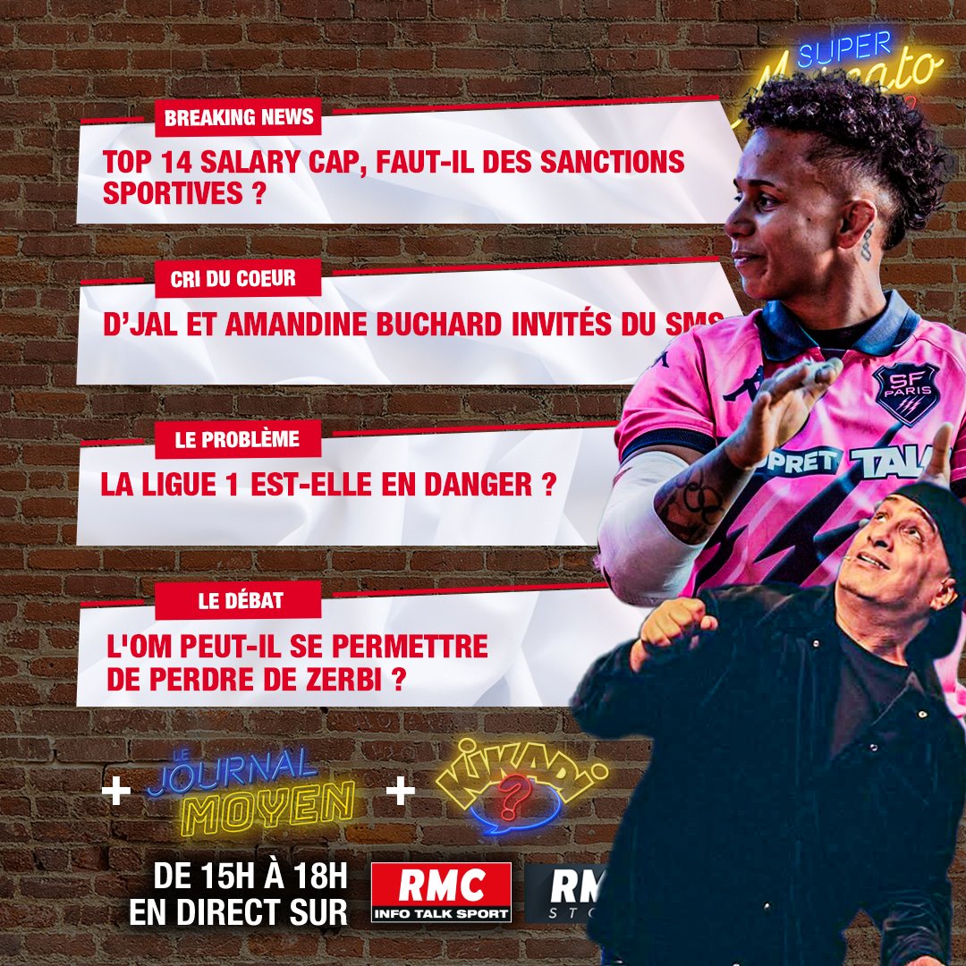 Moscato_Show's tweet photo. ✌️ Deux invités esseptionnels aujourd'hui aux côtés de Vincent : l'humoriste @djalcomedy et la rugbywoman-judokate @BubucheOfficiel https://t.co/CuiBjGWsyA