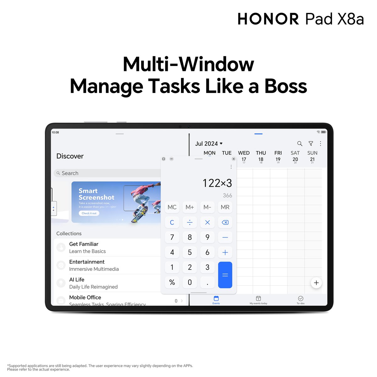 ExploreHONOR's tweet image. Boost your productivity with the HONOR Pad X8a – multitask like a pro with its seamless multi-window feature!  

Buy now: amazon.in/dp/B0DF2TBQBH 
#HONORPadX8a #MultitaskLikeAPro #ProductivityBoost