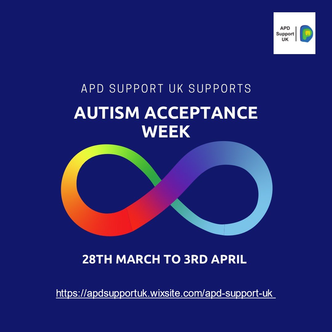 It  is now believed that everyone with Autism has auditory processing  deficits in some measure. Because Auditory Processing Disorder/APD  affects everyone uniquely, an APD diagnosis is vital to gain access to  appropriate support. Visit our  website for details. #apdsupportuk