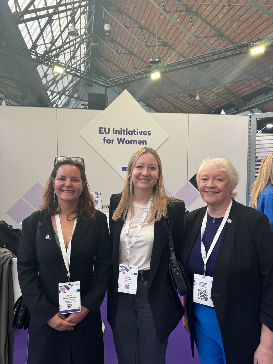 womentecheurope's tweet photo. We are here at the EIC Summit 2025 🚀

Find us at our shared stand and look for the team in Women TechEU t-shirts. Women TechEU project officer Natalia Nowińska graced our stand, contributing their support.

@EU_EISMEA 
#WomenTechEU #deeptech #EICSummit25 https://t.co/PotR2wBMYW