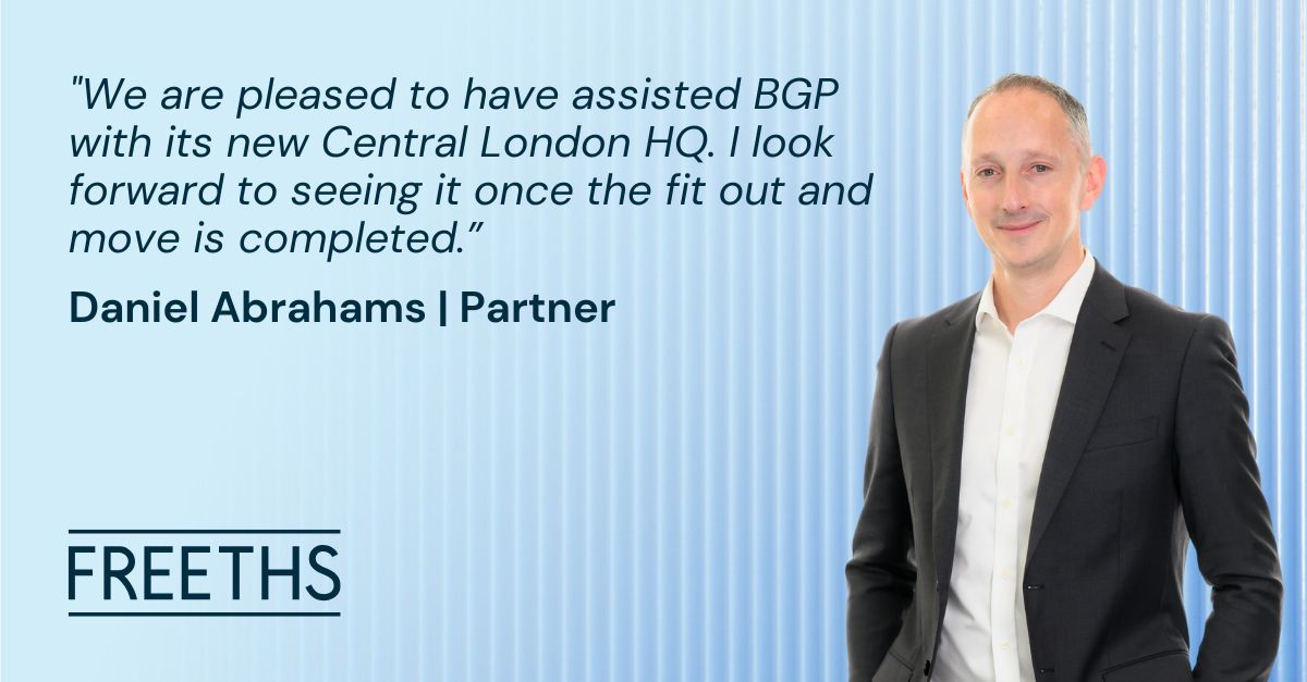 We have advised Bruce Gillingham Pollard (BGP) on the lease of its new 4,500sq ft Central London headquarters at 55 Wells Street 🏢

Read the full press release below! 👇
freeths.co.uk/insights-event…

#RealEstateLaw #Property