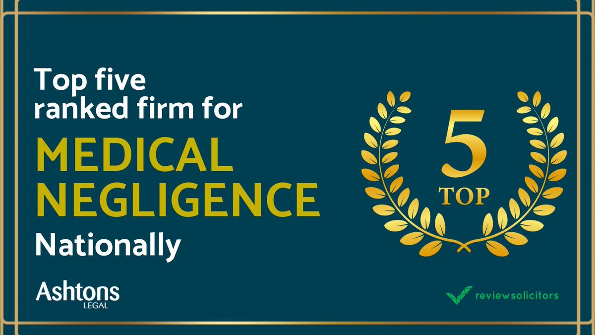 Congratulations to our Medical Negligence team, who ranked number one in the top five #nationally on #ReviewSolicitors - the UK’s largest dedicated legal review site! Find out more about our #MedicalNegligence team: bit.ly/3BzIgat