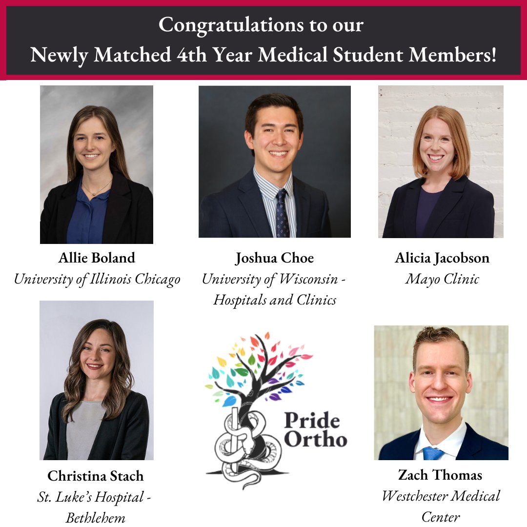 Join us in congratulating our newly matched 4th year medical student members! 👏
We are excited to be a part of your journey, and look forward to seeing where residency takes you!