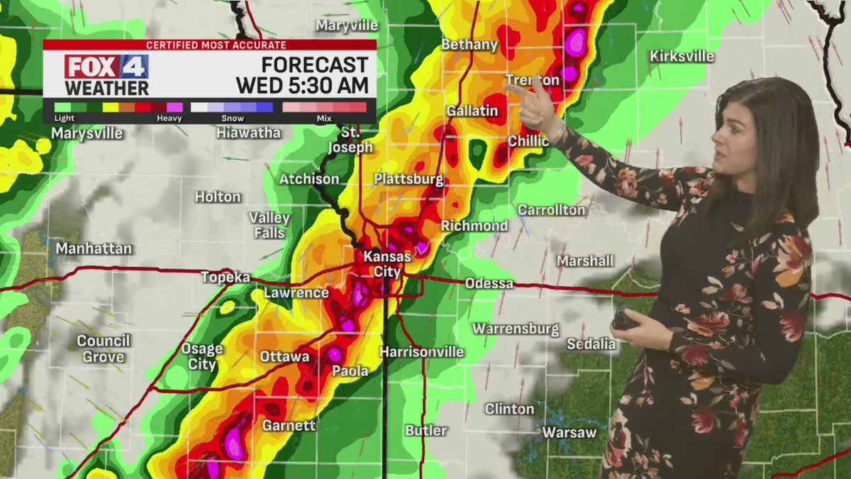 WEATHER AWARE: Watch live as FOX4 tracks severe thunderstorms racing through the area on Wednesday morning with gusty winds and possible hail fox4kc.com/watch-live/