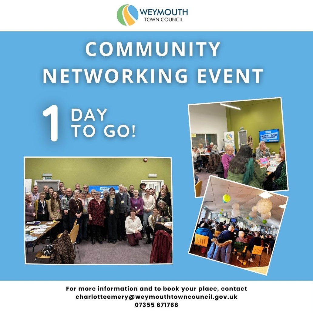 WeymouthWTC's tweet image. 🤩 Our Community Networking Event is taking place tomorrow and we can&apos;t wait! All soapbox slots are booked but there is still room for groups to join us to network.

👉 Details can be found here: orlo.uk/C2Sg7

#community #networking #localgroups #weymouthtowncouncil