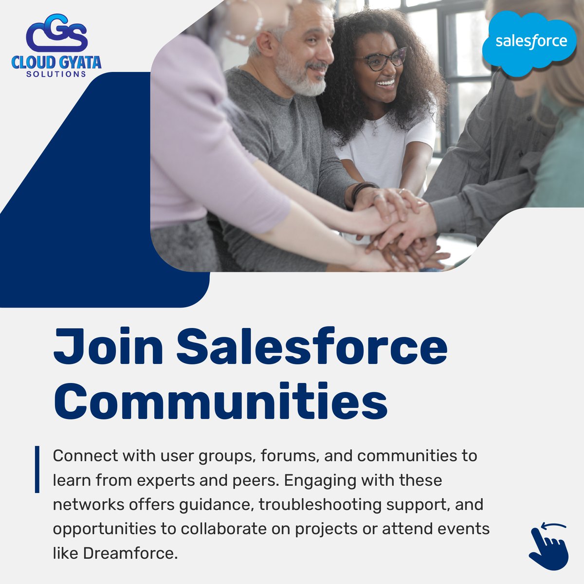 cloudgyata's tweet image. 🚀 Unlock your Salesforce developer potential with Cloud Gyata! Master Apex, Lightning Components, and the Salesforce ecosystem with hands-on projects. Stay curious, engage with the community, and shape your tech career! #CloudGyata #SalesforceDeveloper #TechCareer #CareerTips.