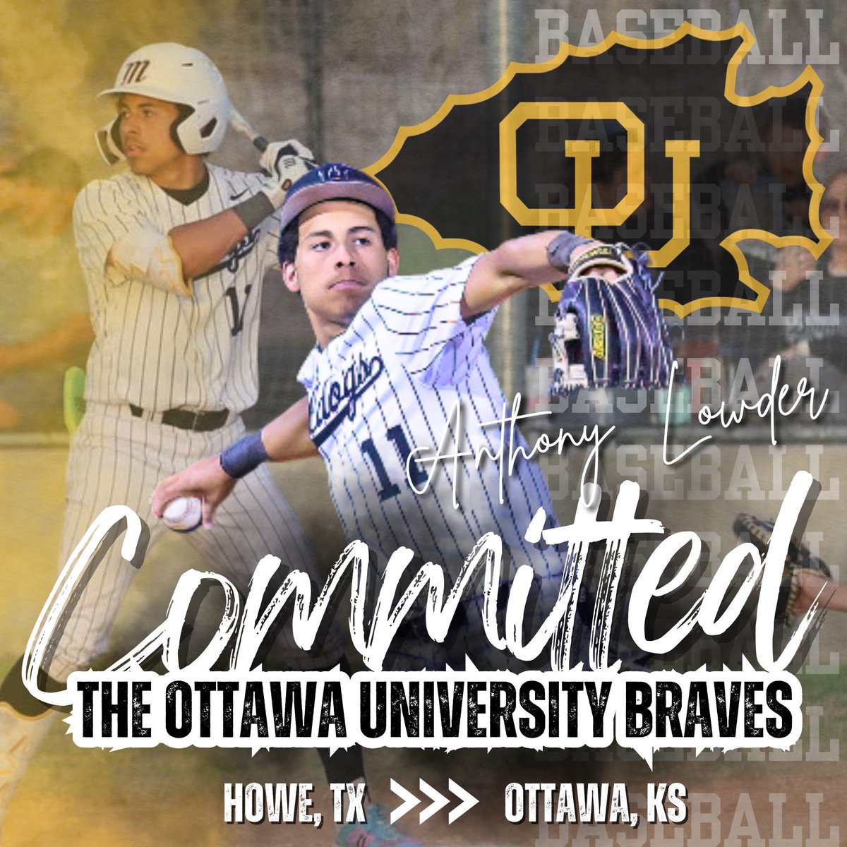 Blessed to announce to be furthering my academic and athletic career at Ottawa University. Thankful for the coach’s there for believing in me and giving me this opportunity to play at the next level. Thankful for my parents, friends , coaches, and most importantly GOD.#GoBraves