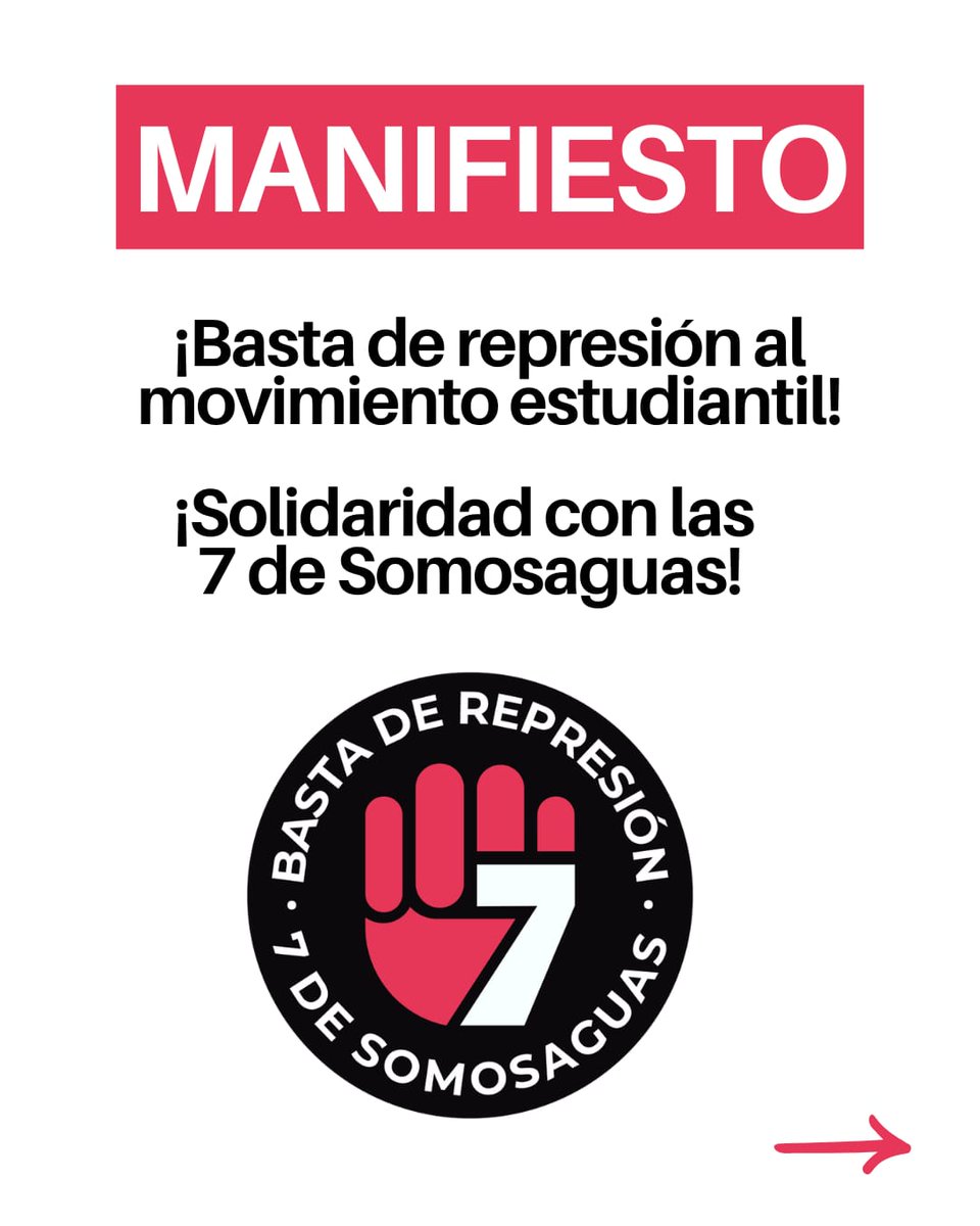 7deSomosaguas's tweet image. ¡FIRMA EL MANIFIESTO DE SOLIDARIDAD! Basta de represión a los estudiantes que luchan contra la extrema derecha. ¡Ser antifascista no es un delito!
7desomosaguas.info
Firma el manifiesto y ayúdanos a difundir la campaña 🔥🧵👇