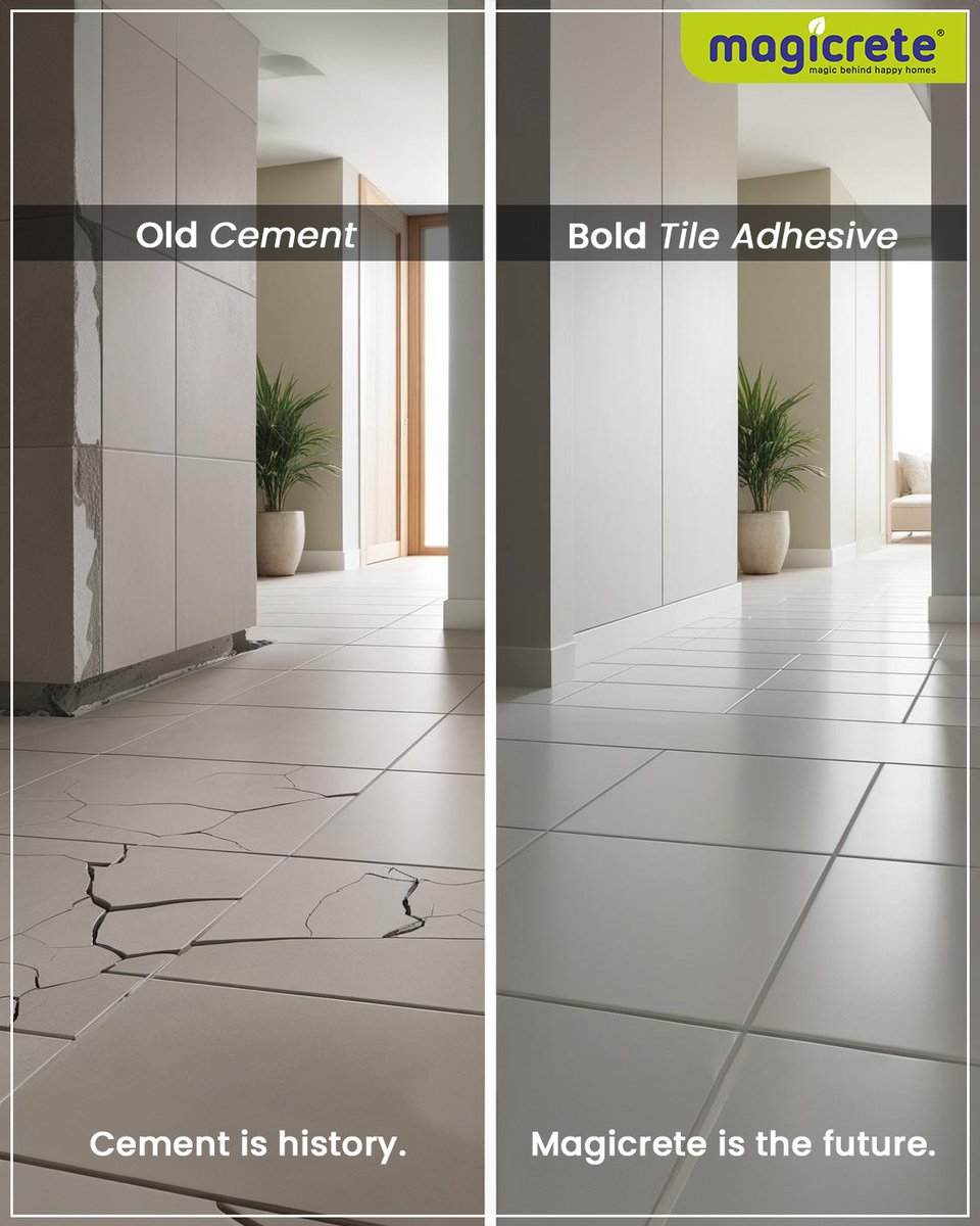 magicrete's tweet image. Say goodbye to tile cracks and weak bonds! Upgrade to a smart alternative 𝐌𝐚𝐠𝐢𝐜𝐫𝐞𝐭𝐞 𝐓𝐢𝐥𝐞 𝐀𝐝𝐡𝐞𝐬𝐢𝐯𝐞𝐬 .

#Magicrete #TileGrout #TilingWork #TileWork #Grouting #MetroTiles #ConstructionChemicals #TileContractor #TileInstallation