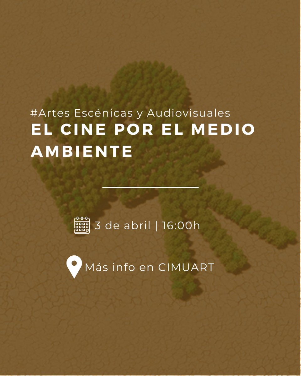 🌿✨ El 3 de abril, no te pierdas los #CafésCIMUART a las 16:00 h en la Sala de Grados del Edificio de Ciencias Ambientales. Expertos como Josefa Belliure, Miguel Molina y Sebastián Álvaro hablarán sobre el cine y el medio ambiente. 🎥🌍
Más info en cultura.uah.es/es/evento/El-c… 🔗