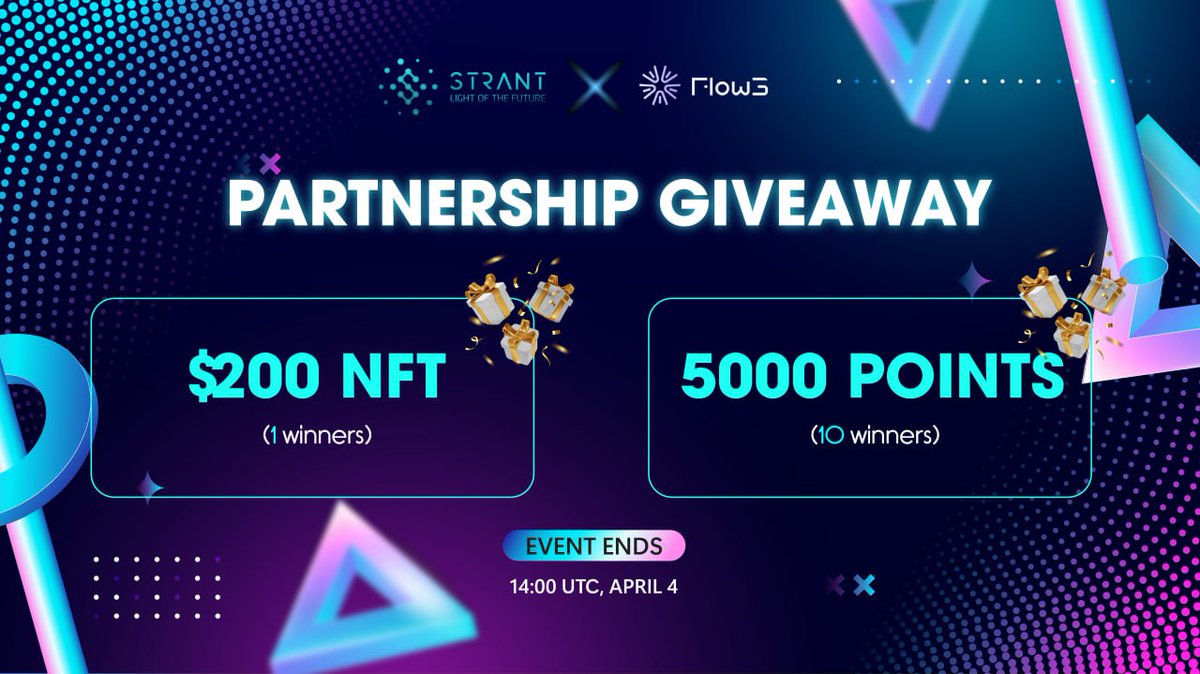 StrantAI_Tech's tweet image. PARTNERSHIP GIVEAWAY: @StrantAI_Tech x @flow3_tech
We’re excited to announce our partnership with Flow3 Network - A decentralized AI & bandwidth protocol powering the future of intelligent connectivity 🔥
How to join:
1️⃣ Follow @StrantAI_Tech & @flow3_tech
2️⃣ Like + Retweet…