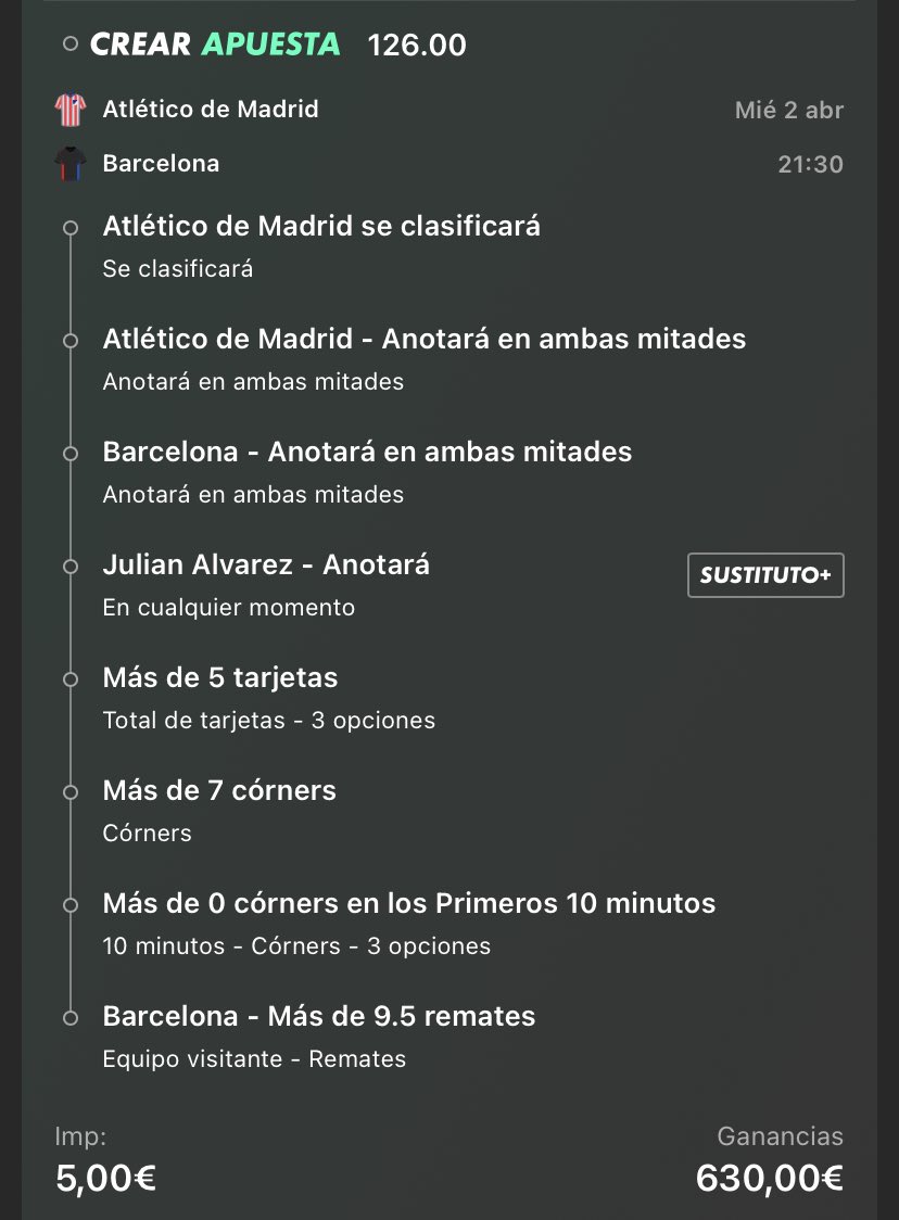 GUTIBET FUTBOL (@gutibetfutbol) on Twitter photo โ๏ธSOรADORA Y SORTEO PARA HOYโ๏ธ
๐๐ป Si esta apuesta para el Atlรฉtico vs Barcelona de Copa del Rey es acertada, repartirรฉ la mitad del premio con uno de vosotros. 315โฌ.
๐๐ป Para participar teneis que seguirnos y darnos RT o MG a este tweet, es sencillo.
๐ธ HOY SEREMOS LEYENDAS ๐ซก โ๏ธSOรADORA Y SORTEO PARA HOYโ๏ธ
๐๐ป Si esta apuesta para el Atlรฉtico vs Barcelona de Copa del Rey es acertada, repartirรฉ la mitad del premio con uno de vosotros. 315โฌ.
๐๐ป Para participar teneis que seguirnos y darnos RT o MG a este tweet, es sencillo.
๐ธ HOY SEREMOS LEYENDAS ๐ซก